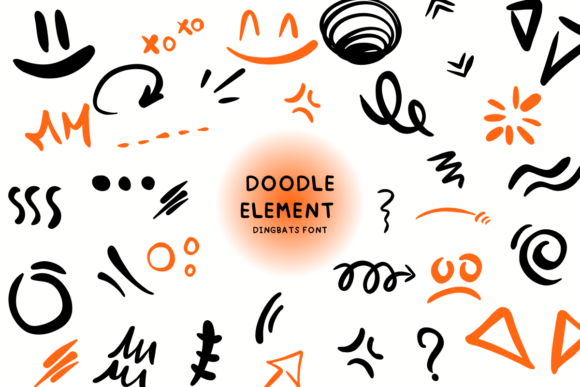Doodle Element: A Playful Font for Creative Designs