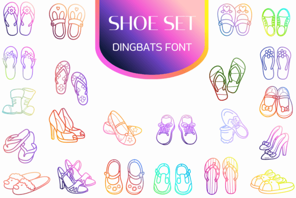 Shoe Set Dingbats Font: Your Creative Footwear Icon Collection