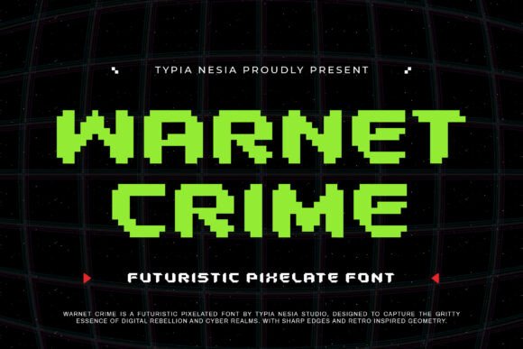Warnet Crime: Retro Pixel Font for Digital Designs